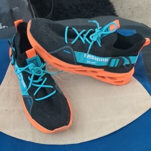 Fashion Sport Adult Sneakers - Black and Orange Size 10.5 NOW ONLY $20